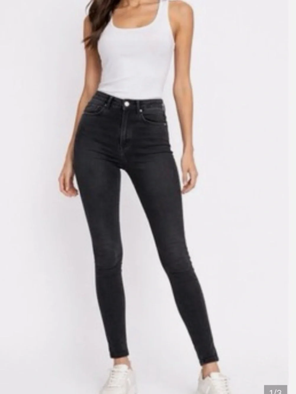 Zara High-Rise Skinny Jeans - Black Wash size 10